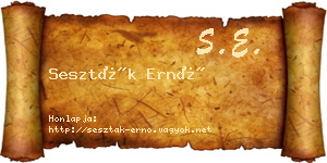 Seszták Ernő névjegykártya